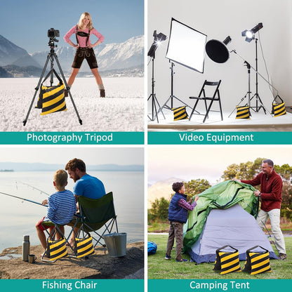 4 Packs Sandbags Weight Bags for Light Stand Photography Video Equipment, Heavy Duty Saddlebag for Backdrop Stand, Photo Tripod, Canopy, Pop up Tent, Umbrella Base, Fishing Chair, Picnic Table