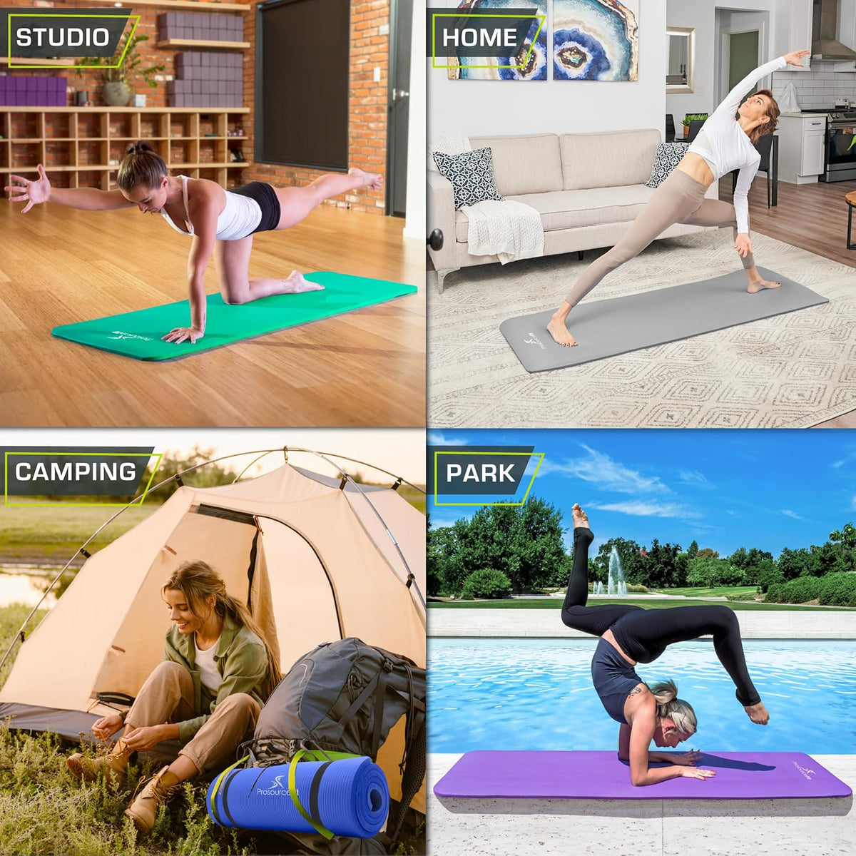 Extra Thick Yoga and Pilates Mat, 71-inch Long High Density Exercise Mat with Comfort Foam and Carrying Strap