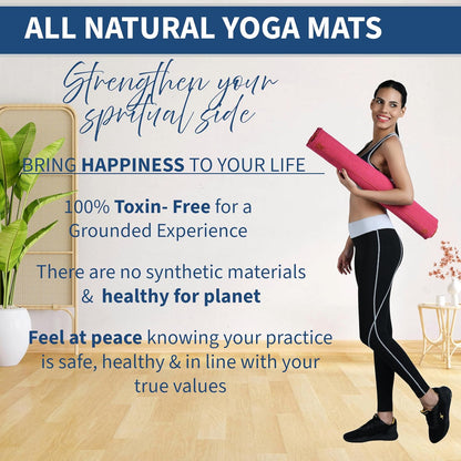 100% Organic Anti-Skid Cotton Yoga or Meditation Mat: Hand-Woven, and Extra-Long(28'’ x 74'’) for Ultimate Comfort and Stability with Cotton Carry bag