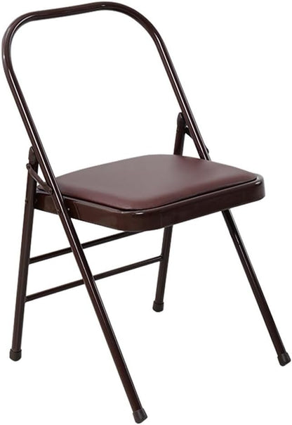 Folding Yoga Chair, Iyengar Yoga Auxiliary Chair Non-Slip Folding Stool for Flexibility, Strength Training, Balance Handstand(Black)