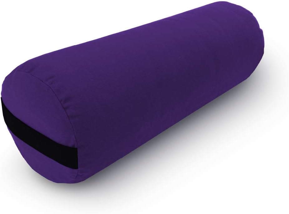 Bean Products Cotton Batting Yoga Bolster - Studio Grade Round or Rectangular Restorative Yoga Pillow for Pilates and Yin Practice - Soft Yet Firm Support with Cotton Cover - Made in The USA