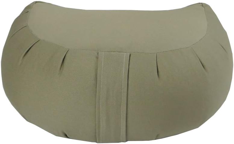 Kapok Crescent Zafu Meditation Cushion, Olive
