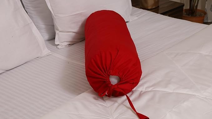 Ivory Cotton Bolster Cover – 16x6 in | Set of 2 | Soft, Washable Pillowcase for Round Yoga & Neck Roll Pillows