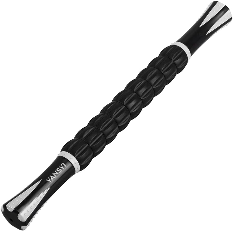 YANSYI Professional 9-Roller Deep Tissue Massage Stick - Portable Muscle Recovery Roller for Athletes, Relieves Post-Workout Soreness & Leg/Back Pain - Portable Physio Tool (Purple)