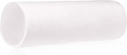 Tinbolunce Memory Foam Roll Pillow for Knee/Leg/Neck - Full Moon Bolster/Round Cylinder Pillow for Sleeping on Side or Back - Removable Cooling Cover Length 18" x 6" Diameter (Gray Pink)