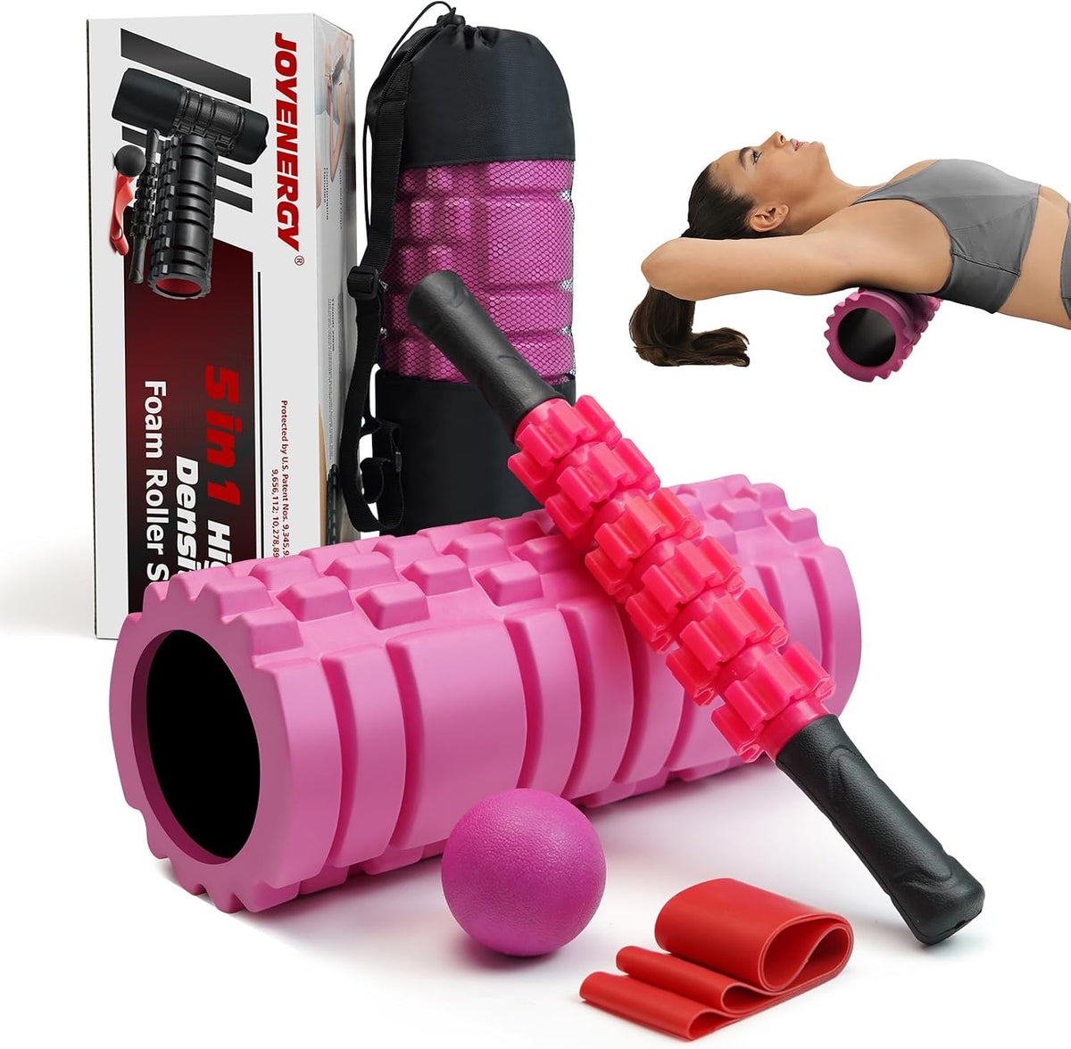 5 in 1 Foam Roller Set High Density Patented Foam Roller for Exercise