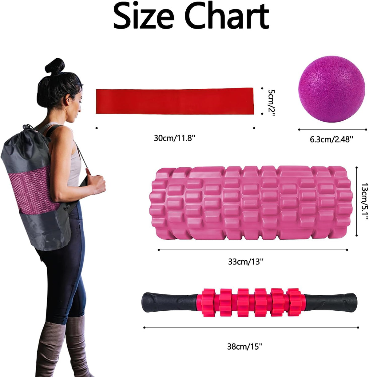 5 in 1 Foam Roller Set High Density Patented Foam Roller for Exercise