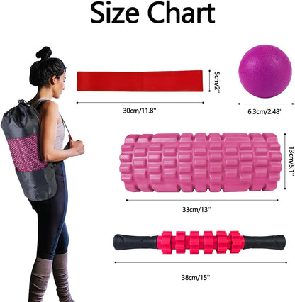 5 in 1 Foam Roller Set High Density Patented Foam Roller for Exercise