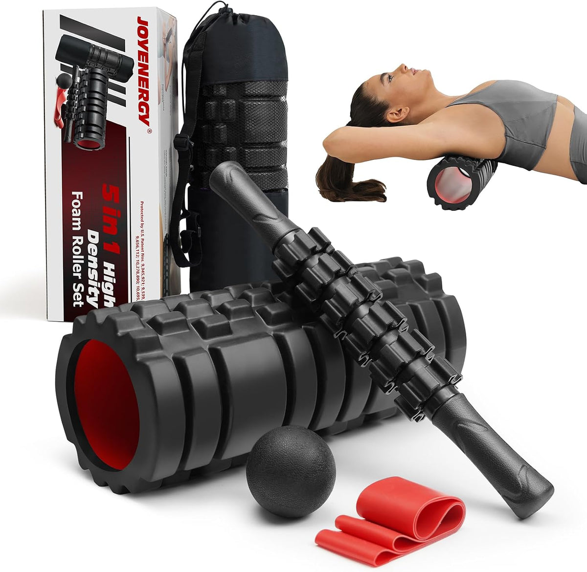 5 in 1 Foam Roller Set High Density Patented Foam Roller for Exercise