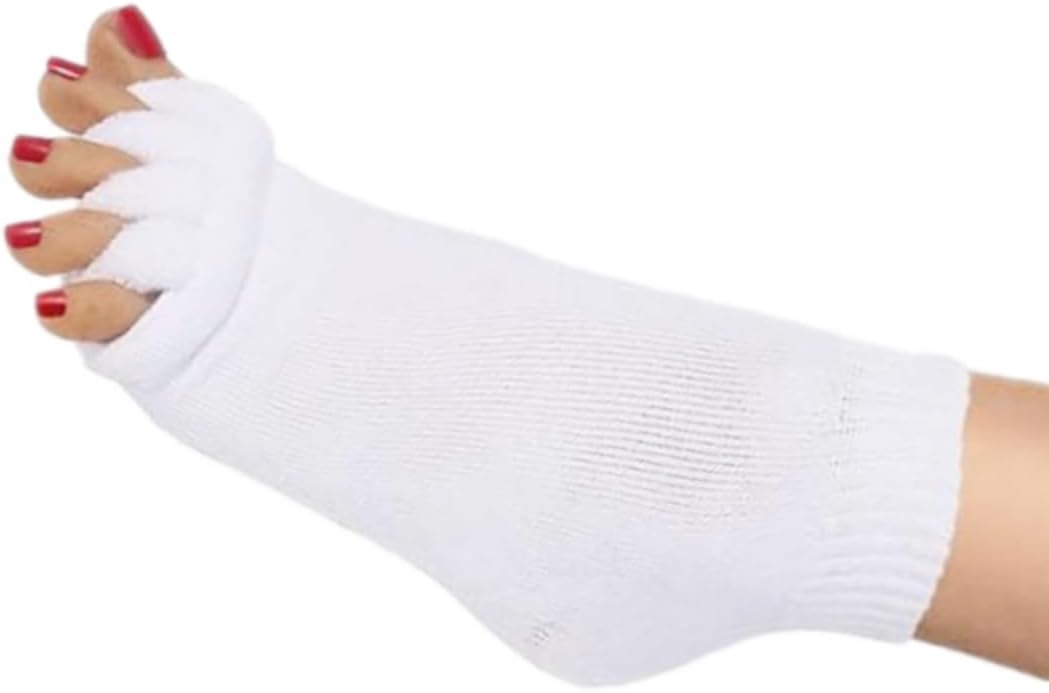 Women Toe Separator Socks Toeless Foot Alignment Socks for Yoga GYM Massage Pain Relief Improves Circulation Stretchy