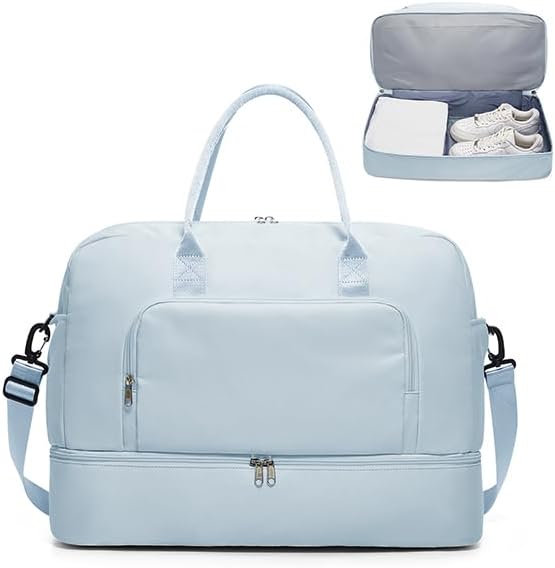 Gym Bag Womens Mens with Shoes Compartment and Wet Pocket Travel Duffel Bag for Women for Plane Sport Gym Tote Bags Swimming Yoga Waterproof Weekend Overnight Carry on Bag Hospital Holdalls - Colors A