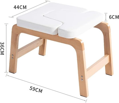 Beech Wood Headstand Yoga Chair Inverted Bench for Inversions and Relaxation,Correct Posture, Build Strength and Flexibility,Fat Burning and Balance Training