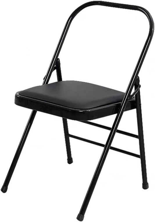 Yoga Auxiliary Chair Iyengar Yoga Chair,Backless Yoga Chair Prop,Pilates Chair,Foldable and Portable Folding Stools for Yoga,Black