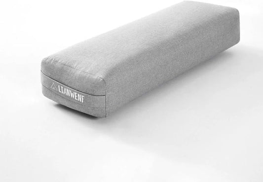 Yoga Bolster Pillow for Restorative & Yin Yoga - Meditation Pillow with Velvet Cover - Rectangular