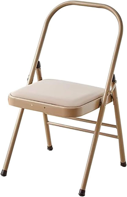Foldable Yoga Auxiliary Chair for Adults, with a Load Capacity of 300 pounds, Iyengar Yoga Chair with Lumbar Support, Foldable Yoga Chair, Stable and Durable,Blue-No Lumbar Support, Nolumbarsupport