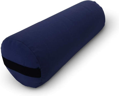 Bean Products Cotton Batting Yoga Bolster - Studio Grade Round or Rectangular Restorative Yoga Pillow for Pilates and Yin Practice - Soft Yet Firm Support with Cotton Cover - Made in The USA