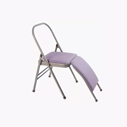 Backless Yoga Chair,Folding Yoga Chair,Yoga Auxiliary Chair with Lumbar Back Support,with Non-Slip Foot Covers,Yoga Auxiliary Chair,Balance Handstand Training Tool,Purple