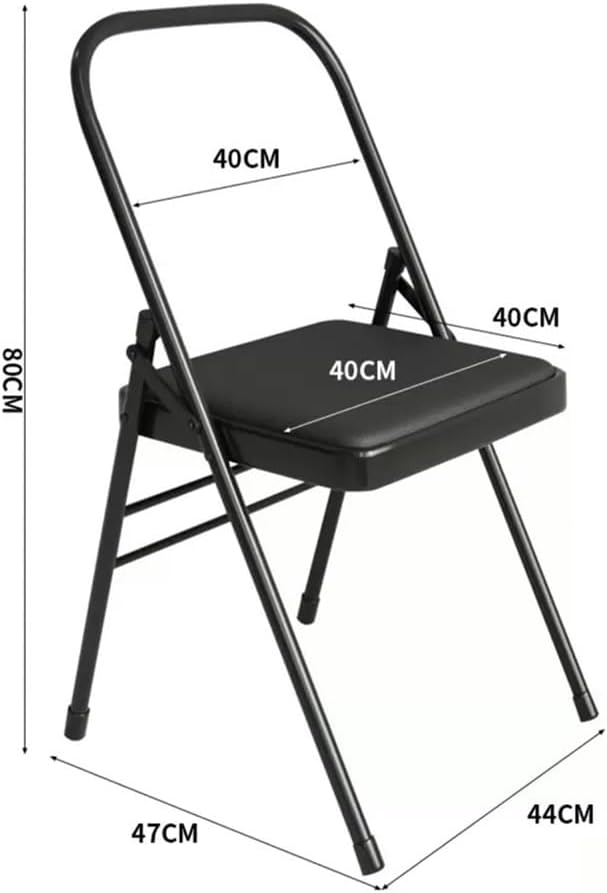 Folding Yoga Auxiliary Chair Portable Foldable Yoga Chair Backless Yoga Chair for Flexibility and Strength Training, White, Brown(White)