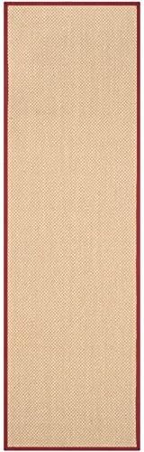 SAFAVIEH Area Rug 11x15 - Natural Fiber Collection - Large - Maize & Linen Color, Sisal, Woven Design with Border (NF141B) - Colors A