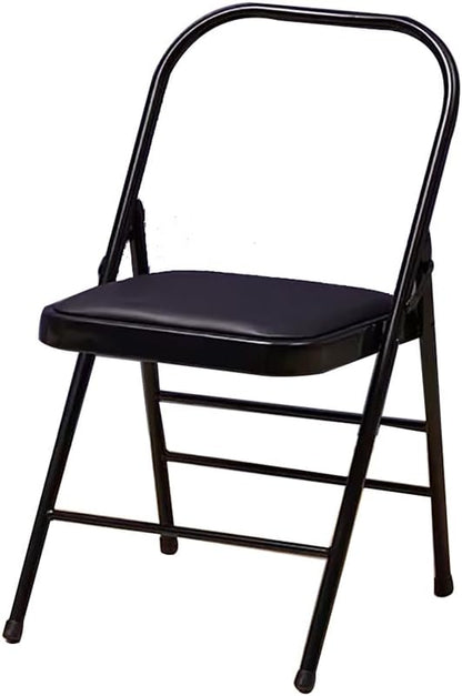 Iyengar Yoga Auxiliary Chair Multi Purpose Yoga Auxiliary Chair Bold and Thick Folding Chair Support Foldable Balance Training,Black