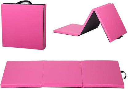 Gymnastics Tumbling Mats Portable Gymnastics Mat Folding Tumbling Mat Thick Yoga Mat Exercise Mat with Carrying Handles for home Workout outdoor Yoga Gymnastic
