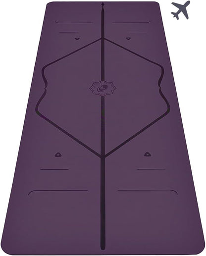 Liforme Travel Yoga mat – Patented Alignment System, Warrior-Like Grip, Non-Slip, Eco-Friendly, Ultra-Lightweight and Sweat Resistant, Made with Natural Rubber