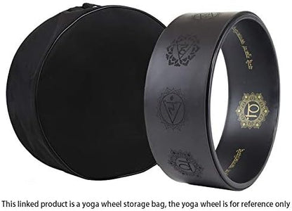Yoga Wheel Bag Yoga Circle Storage Bag Large Capacity Double Zipper Backpack with Adjustable Strap, Black