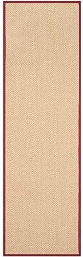 SAFAVIEH Area Rug 11x15 - Natural Fiber Collection - Large - Maize & Linen Color, Sisal, Woven Design with Border (NF141B) - Colors B