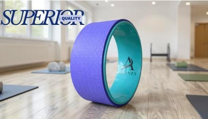 Yoga Wheel with Support Pad – Back Stretcher, Flexibility Trainer, and Core Strength Builder – Durable, Non-Slip, Comfortable Design for Yoga, Pilates, and Fitness