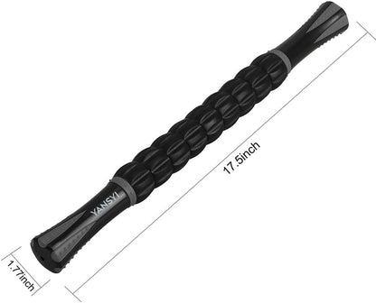YANSYI Professional 9-Roller Deep Tissue Massage Stick - Portable Muscle Recovery Roller for Athletes, Relieves Post-Workout Soreness & Leg/Back Pain - Portable Physio Tool (Purple)