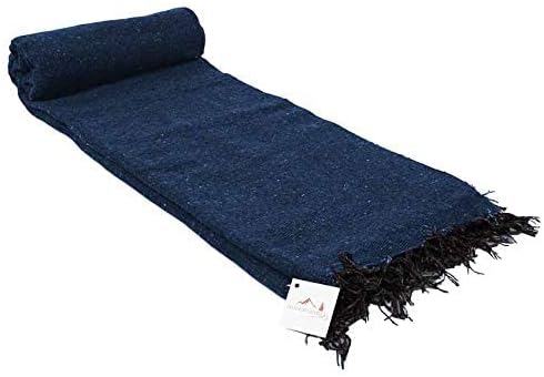 Open Road Goods Bulk Handmade Solid Color Yoga Blankets - Thick Mexican Blankets or Throws - Made for Yoga! (12 Pack, Black)