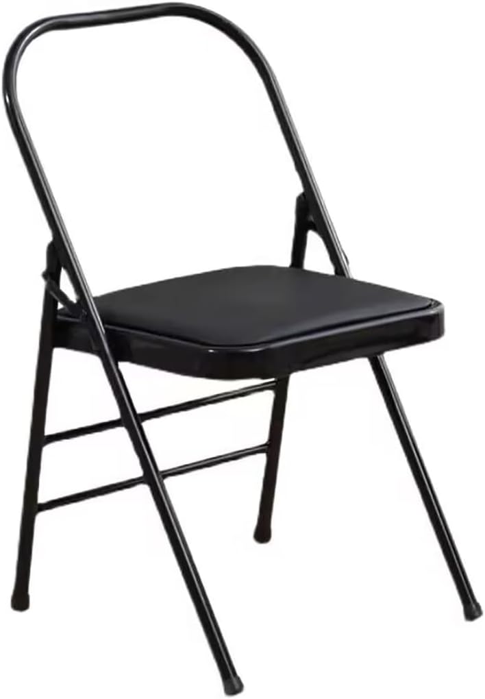 Backless Yoga Chair-Portable Folding Chair for Flexibility and Strength Training- Materials and Sturdy Frame-Foldable Design-High Load Capacity,Black