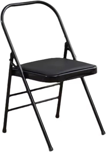 Backless Yoga Chair-Portable Folding Chair for Flexibility and Strength Training- Materials and Sturdy Frame-Foldable Design-High Load Capacity,Black