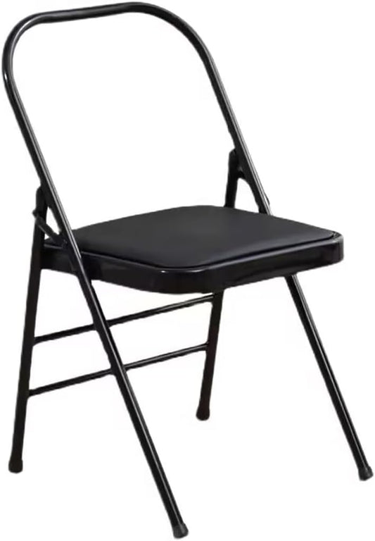 Backless Yoga Chair-Portable Folding Chair for Flexibility and Strength Training- Materials and Sturdy Frame-Foldable Design-High Load Capacity,Black