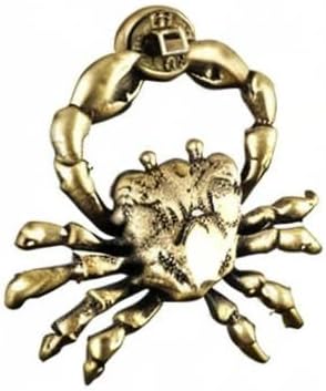 DMtse Chinese Feng Shui Brass Mini Crab Crab Hand Clip Lucky Coin Decorated Statue Statue for Animal Sculpture Tea Sets Prop Collection Home Gifts