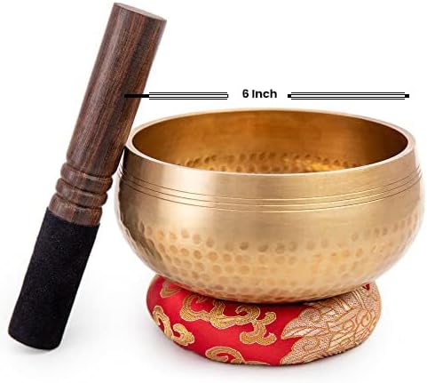 Tibetan Singing Bowl Set - Easy To Play for Beginners - Authentic Handcrafted Mindfulness Meditation Holistic Sound 7 Chakra Healing Gift by Himalayan Bazaar (5")