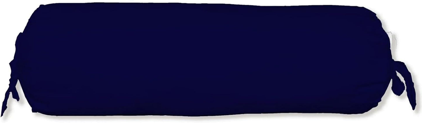 Ivory Cotton Bolster Cover – 16x6 in | Set of 2 | Soft, Washable Pillowcase for Round Yoga & Neck Roll Pillows