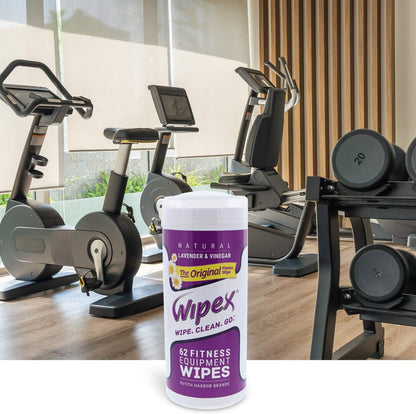 Original Fitness Equipment Wipes -EWG Verified - 50 Count Plant-Based No-Lint Cloth Gym Wipes for Workout Equipment, Yoga Mat Cleaner, Peloton Cleaner with Lavender Essential Oil & Vinegar