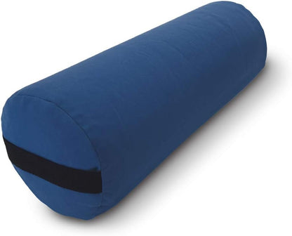 Bean Products Cotton Batting Yoga Bolster - Studio Grade Round or Rectangular Restorative Yoga Pillow for Pilates and Yin Practice - Soft Yet Firm Support with Cotton Cover - Made in The USA