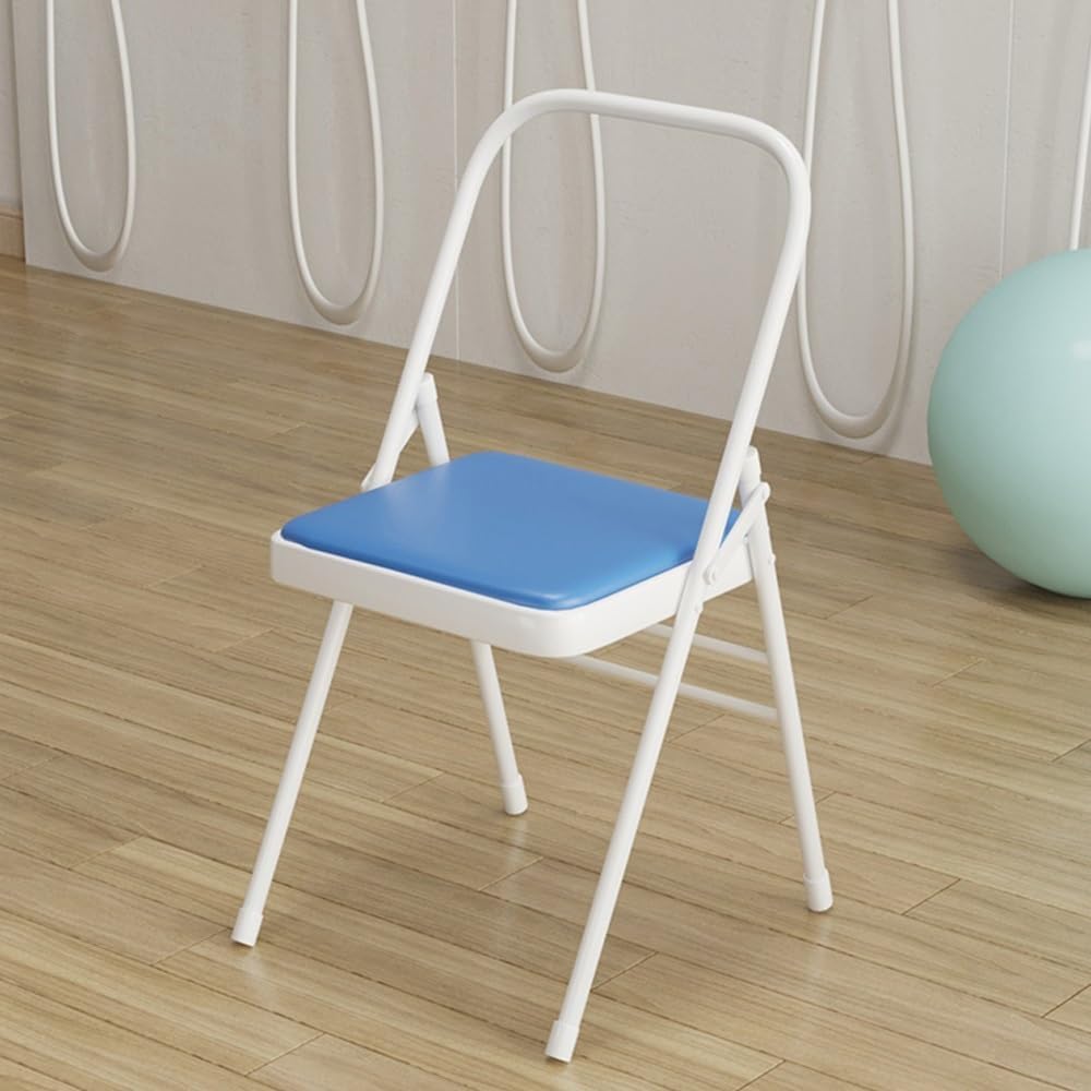Folding Yoga Auxiliary Chair, Iyengar Yoga Chair, Non-Slip Folding Chairs, for Flexibility, Strength Training, Balance Handstand(Pink)