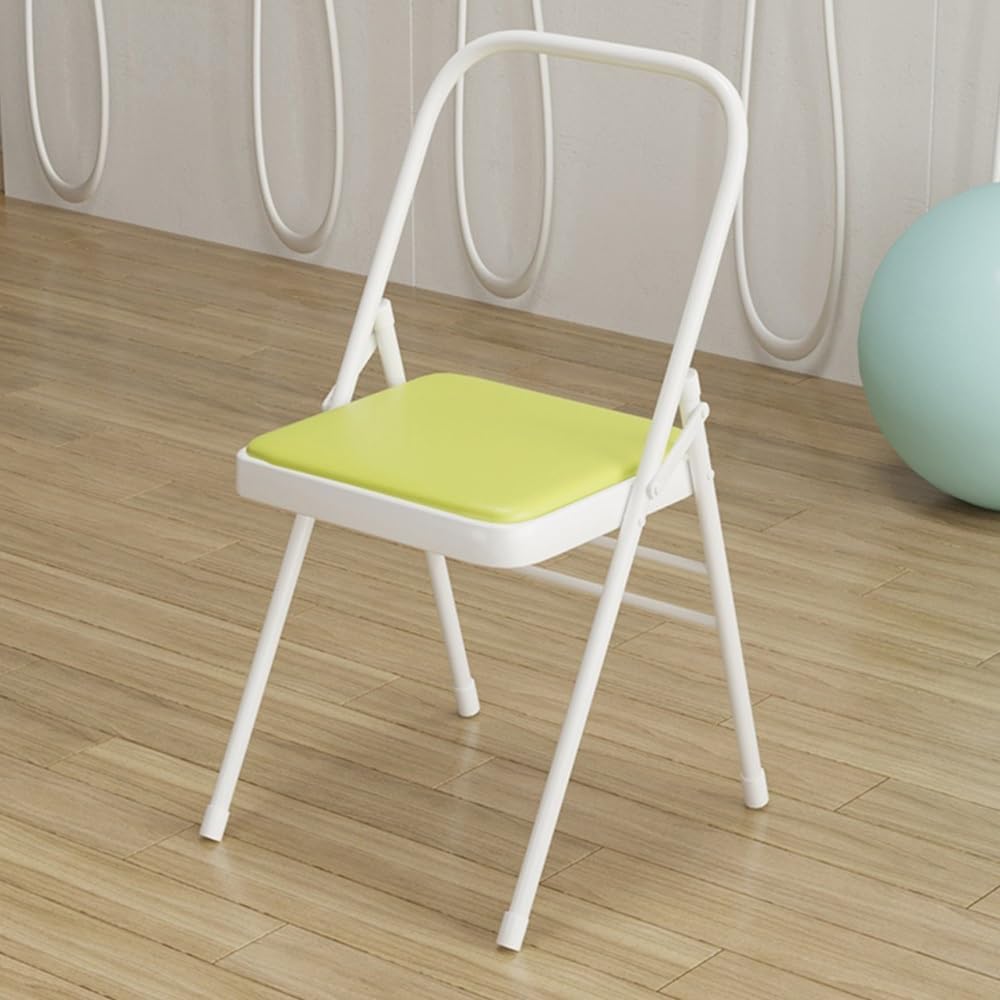 Folding Yoga Auxiliary Chair, Iyengar Yoga Chair, Non-Slip Folding Chairs, for Flexibility, Strength Training, Balance Handstand(Pink)