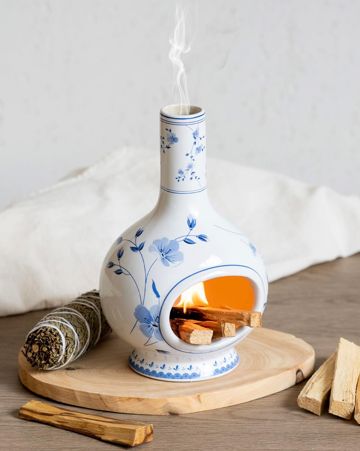 Handmade Ceramic Incense Holder，Stick & Backflow - Sage Holder for Burning ，Meditation Accessories，Easily Grab All Incense Ash (Green and Beige)