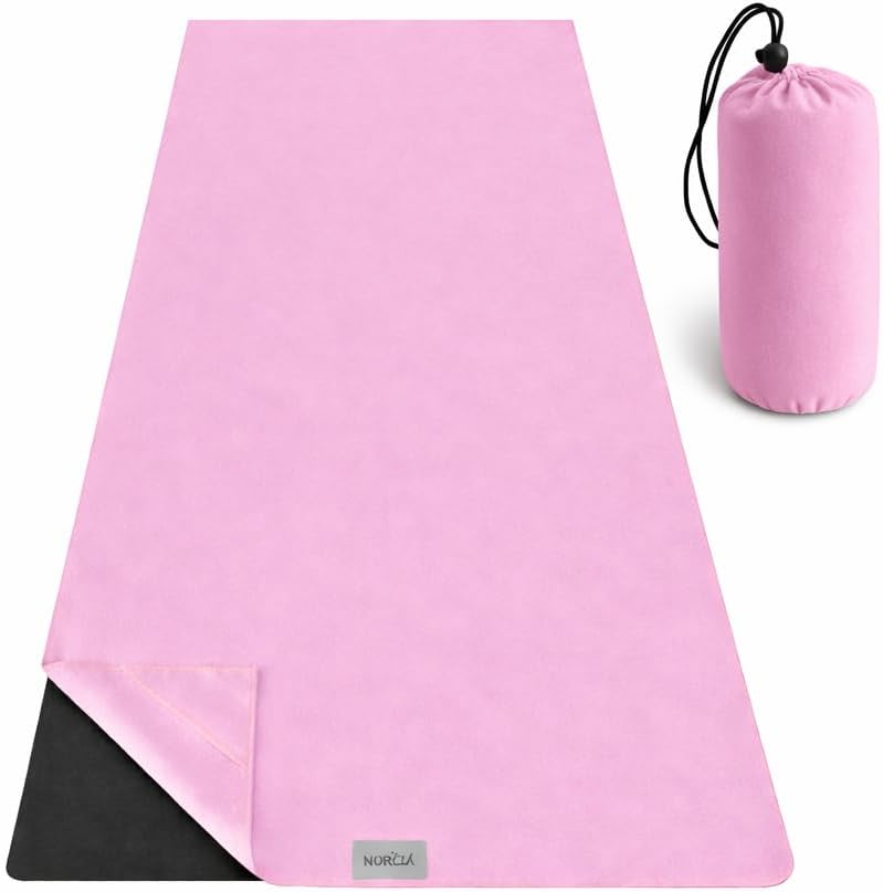 Yoga Towel, Non Slip Hot Yoga Mat Towel with Corner Pockets, Mat-Sized 24" x 72", 100% Microfiber Sweat Absorbent, Perfect for Hot Yoga, Bikram, Pilates and Yoga Mats (Purple)