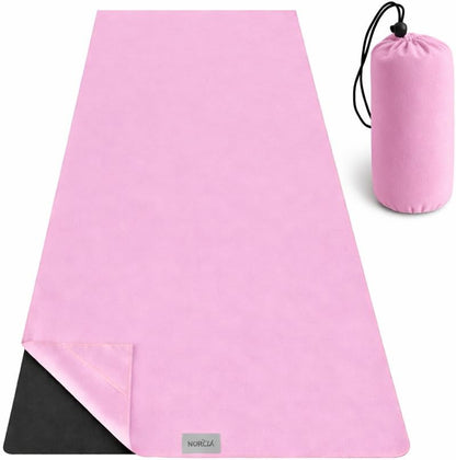 Yoga Towel, Non Slip Hot Yoga Mat Towel with Corner Pockets, Mat-Sized 24" x 72", 100% Microfiber Sweat Absorbent, Perfect for Hot Yoga, Bikram, Pilates and Yoga Mats (Purple)