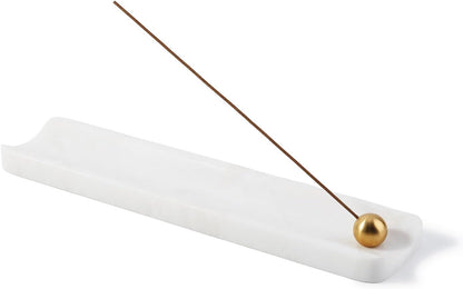 Koville Marble Incense Holder, Incense Holder for Sticks, Incense Sticks Holder Ash Catcher for Meditation Yoga SPA, Natural Stone Incense Burner, Home Table Decor (Green)