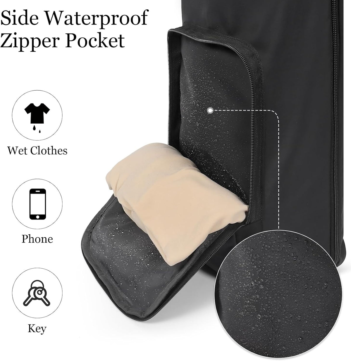 Yoga Mat Bag with Comfort Shoulder Strap and Side Pocket, Waterproof Yoga Mat Carrier Holder for Women and Men, Large Opening Pilates Bag for Workouts, Gym, Exercise