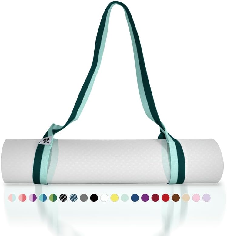 Tumaz Yoga Mat Strap [MAT NOT Included] (2 Sizes) with Extra Thick & Comfy Delicate Texture, Adjustable Yoga Mat Carrier