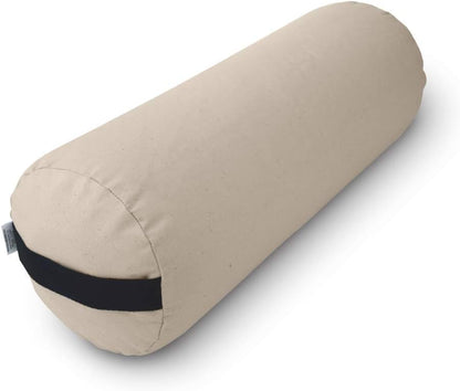 Bean Products Cotton Batting Yoga Bolster - Studio Grade Round or Rectangular Restorative Yoga Pillow for Pilates and Yin Practice - Soft Yet Firm Support with Cotton Cover - Made in The USA