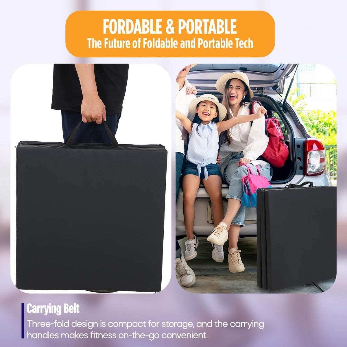 Gymnastics Mats Foldable Tumbling Mats Portable Gymnastics Exercise Mat Thick Gymnastics Tumbling Mats Pad Home Exercise Panel Mat With Carrying Handles