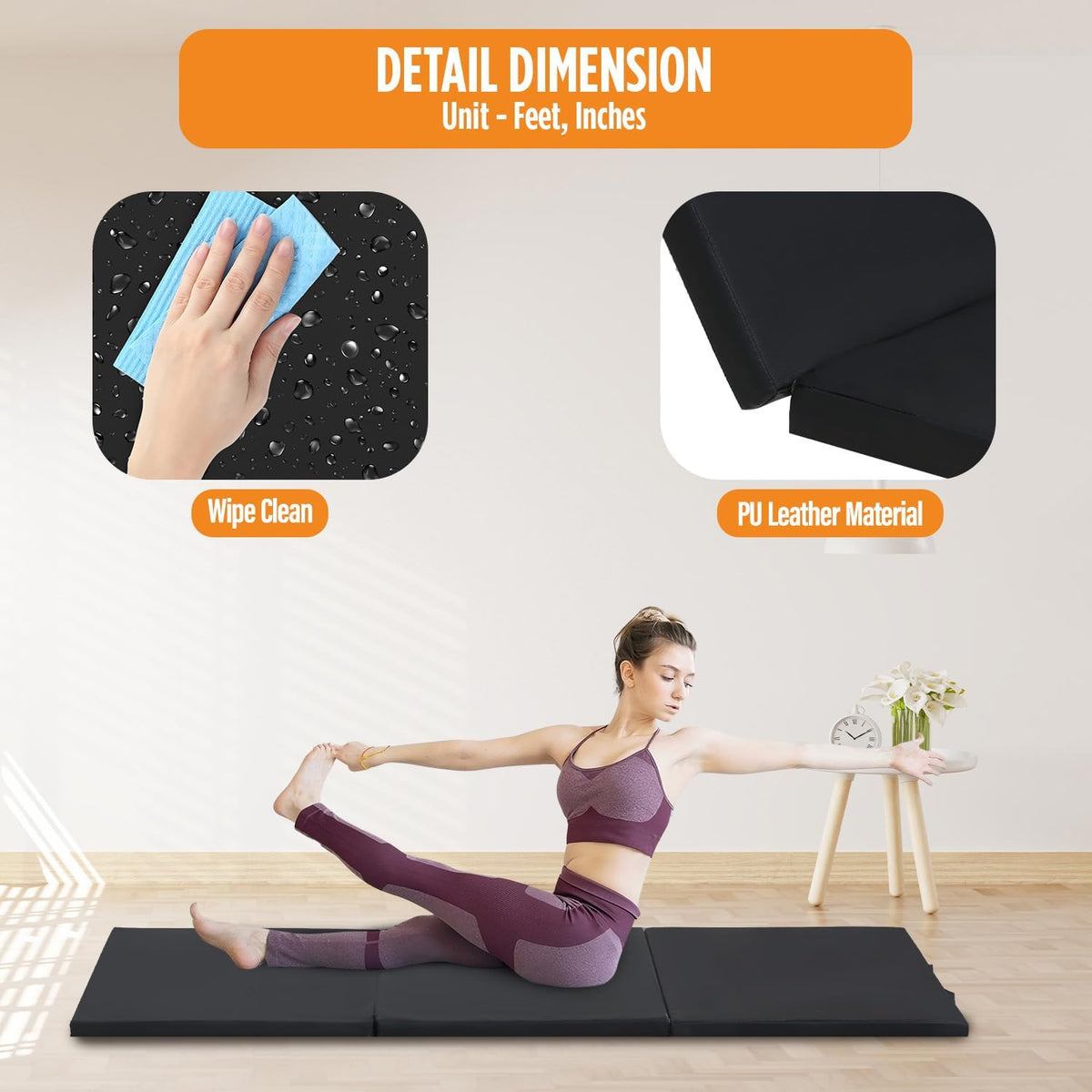 Gymnastics Mats Foldable Tumbling Mats Portable Gymnastics Exercise Mat Thick Gymnastics Tumbling Mats Pad Home Exercise Panel Mat With Carrying Handles